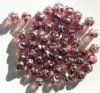 50 6mm Transparent Amethyst Lustre Ruffled Round Beads